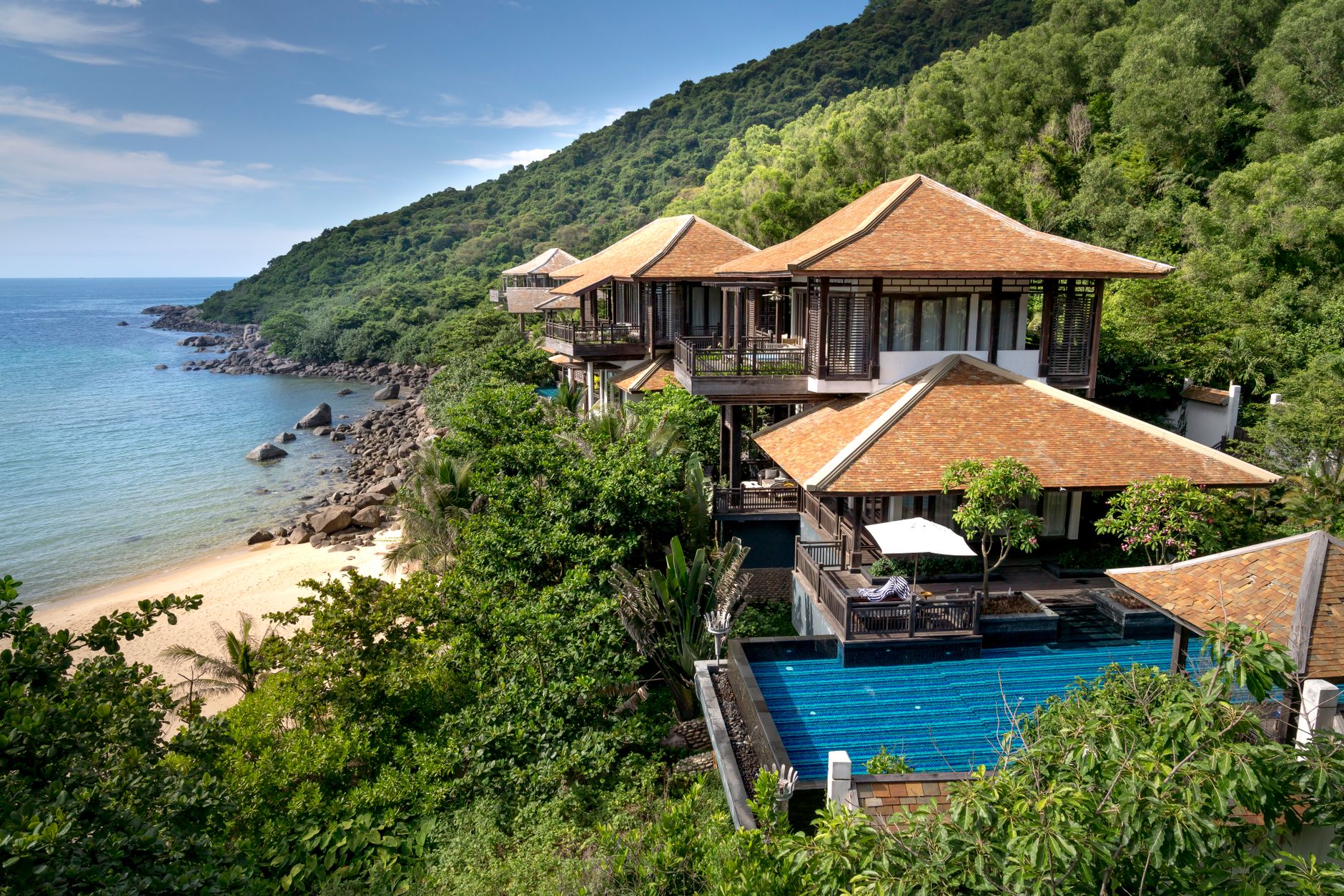 Coastal villas overlooking the bay
